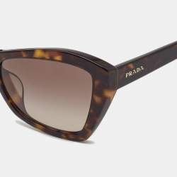 Prada Dark Brown Tortoise SPR 07X Cat Eye Sunglasses