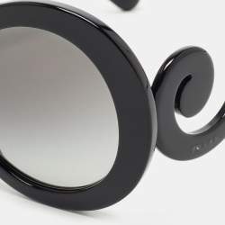 Prada Black SPR27N Baroque Round Sunglasses