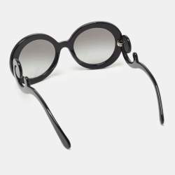 Prada Black SPR27N Baroque Round Sunglasses
