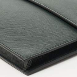 Pre Owned Prada Green Saffiano Leather Smartphone Case