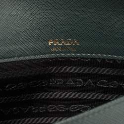 Pre Owned Prada Green Saffiano Leather Smartphone Case