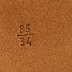 Prada Light Pink Suede Logo Plague Crystals Buckle Belt 85CM