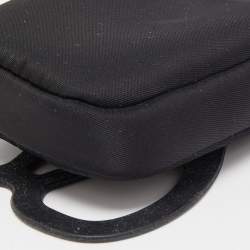 Prada Black Nylon and Rubber Smartphone Case Lanyard 