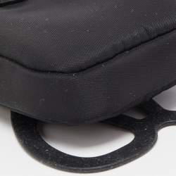 Prada Black Nylon and Rubber Smartphone Case Lanyard 