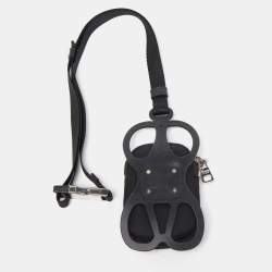Prada Black Nylon and Rubber Smartphone Case Lanyard 