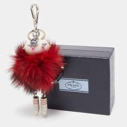 Prada Red Fur Trick Robot Keyring/Bag Charm