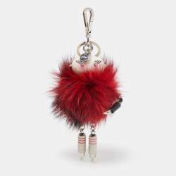 Prada Red Fur Trick Robot Keyring/Bag Charm