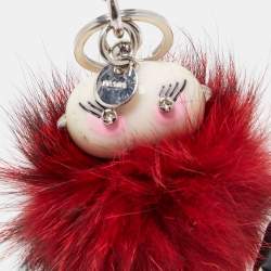 Prada Red Fur Trick Robot Keyring/Bag Charm