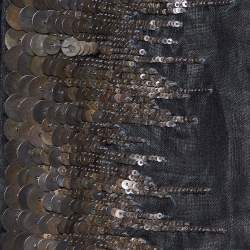 Prada Black Cashmere Embellished Fringed Stole
