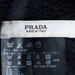 Prada Black Cashmere Embellished Fringed Stole