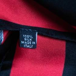 Prada Black Lips Printed Silk Square Scarf