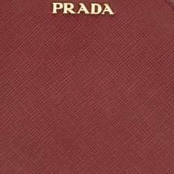 Pre Owned Prada Red Saffiano Leather Phone Case Crossbody Bag