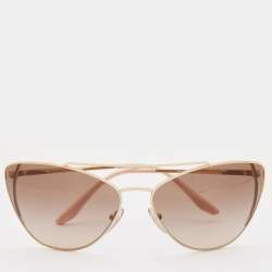 Prada Gold/Brown SPR 65V Aviator Sunglasses