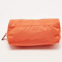 Prada Orange Nylon Cosmetic Pouch