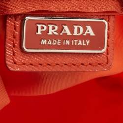 Prada Orange Nylon Cosmetic Pouch