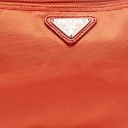 Prada Orange Nylon Cosmetic Pouch