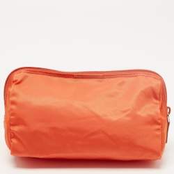 Prada Orange Nylon Cosmetic Pouch