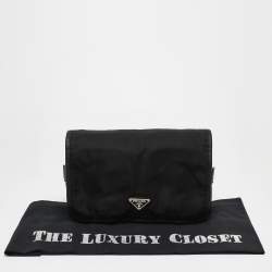 Prada Black Nylon and Leather Foldable Toiletry Pouch