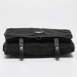 Prada Black Nylon and Leather Foldable Toiletry Pouch
