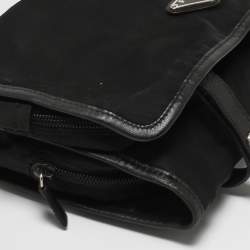 Prada Black Nylon and Leather Foldable Toiletry Pouch