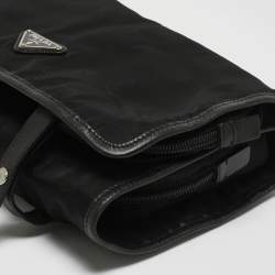 Prada Black Nylon and Leather Foldable Toiletry Pouch