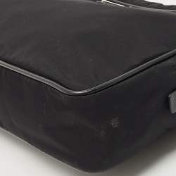 Pre Owned Prada Black Nylon Logo Cosmetic Pouch 