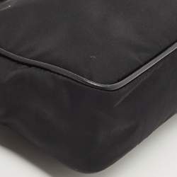 Pre Owned Prada Black Nylon Logo Cosmetic Pouch 