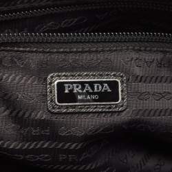 Pre Owned Prada Black Nylon Logo Cosmetic Pouch 