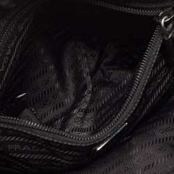 Pre Owned Prada Black Nylon Logo Cosmetic Pouch 