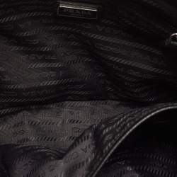 Pre Owned Prada Black Nylon Logo Cosmetic Pouch 