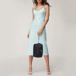 Pre Owned Prada Black Nylon Logo Cosmetic Pouch 