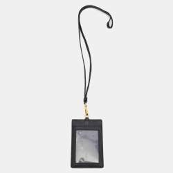 Prada Black Saffiano Leather Badge Holder