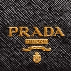 Prada Black Saffiano Leather Badge Holder
