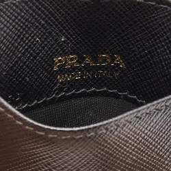 Prada Black Saffiano Leather Badge Holder