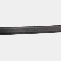 Prada Black Leather Buckle Belt 90CM