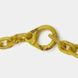 Prada Green Plexiglass Logo Link Necklace