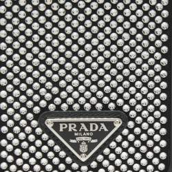 Prada Black/Silver Rubber Crystals Embellished iPhone 13 Pro Case