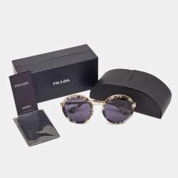 Prada Tortoise Shell/Grey SPR50T Round Sunglasses