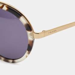 Prada Tortoise Shell/Grey SPR50T Round Sunglasses
