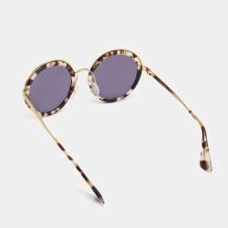 Prada Tortoise Shell/Grey SPR50T Round Sunglasses