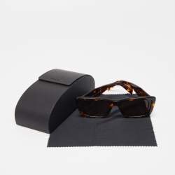 Prada Tortoise/Brown Acetate SPR 08Y Geometric Sunglasses