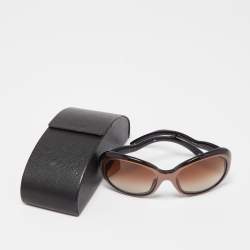 Prada Brown Gradient SPR08L Oval Sunglasses