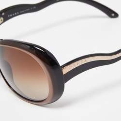 Prada Brown Gradient SPR08L Oval Sunglasses