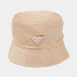 Pre Owned Prada Beige Nylon Bucket Hat M