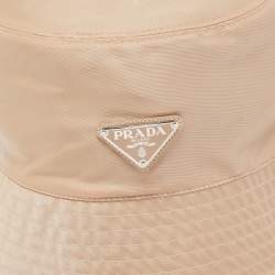 Pre Owned Prada Beige Nylon Bucket Hat M