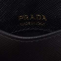 Pre Owned Prada Black Saffiano Leather ID Badge Holder