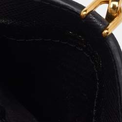 Pre Owned Prada Black Saffiano Leather ID Badge Holder