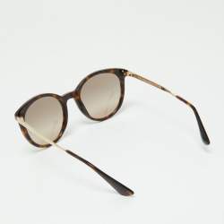 Prada Brown Havana/Brown SPR17S Round Sunglasses