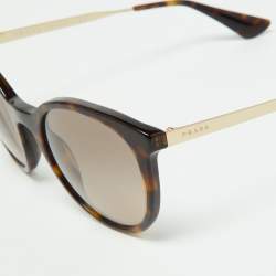 Prada Brown Havana/Brown SPR17S Round Sunglasses