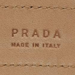 Prada Cream Patent Leather Buckle Belt 85CM